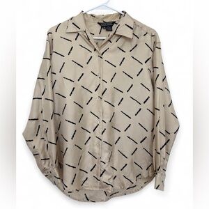Women's Ann May Silk Button Down‎ Blouse XS Business Casual Office Work Classy